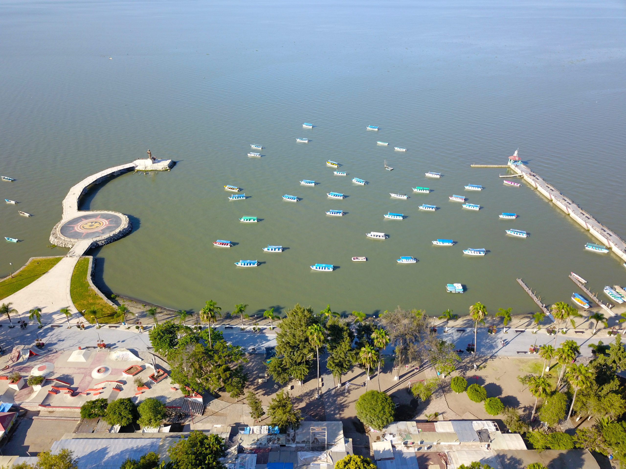Aerial view of lake Chapala Shore