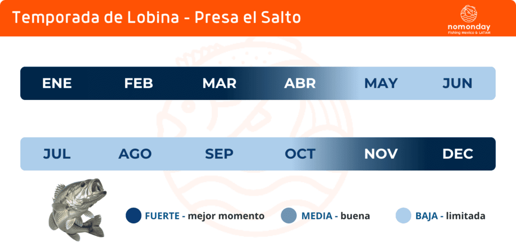 Calendario de pesca Presa El Salto